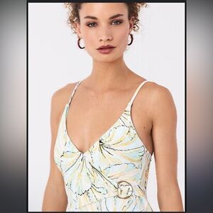 DVF ONIA Lila Wrap Belted‎ One Piece Swimsuit